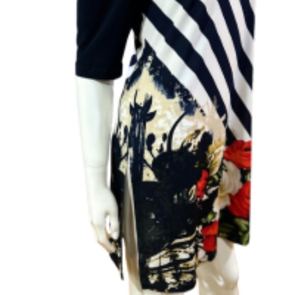 Floral Shoulderless Tunic with Side Slits - Picture 3 of 5